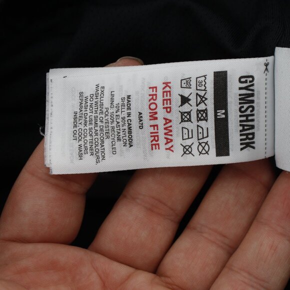 Gymshark Shorts Mens Medium Wordmark Mesh 4" Drawcord Waist black gym workout - Picture 10 of 13